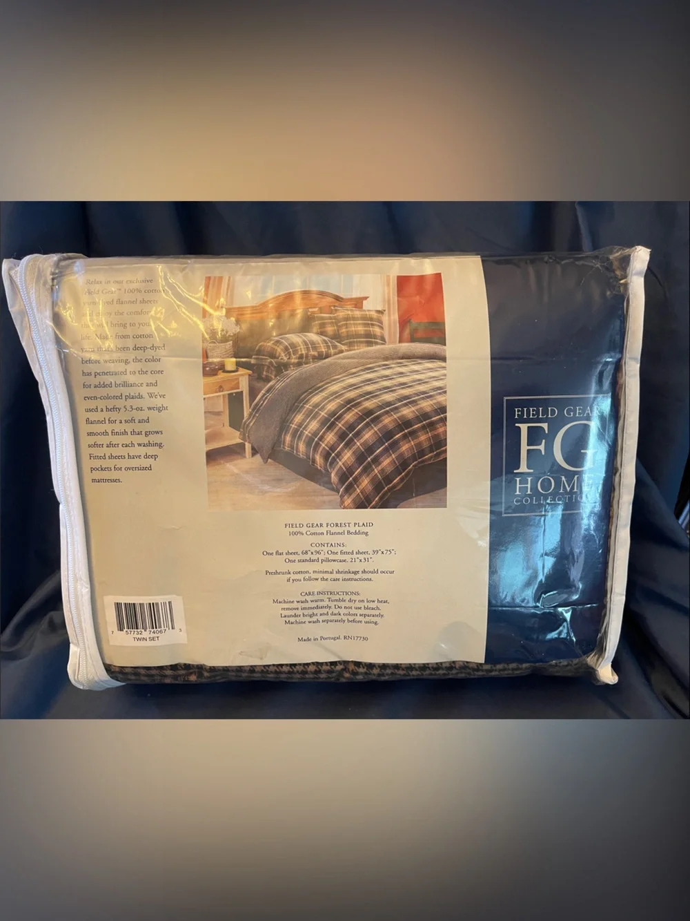Field Gear Home Collection Twin Flannel Sheet Set - Brown Plaid